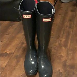 Brand new never worn grey hunter rain boots